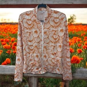 TOMMY BAHAMA Jacket Womens Large zip long sleeve Golf Lightweight orange white